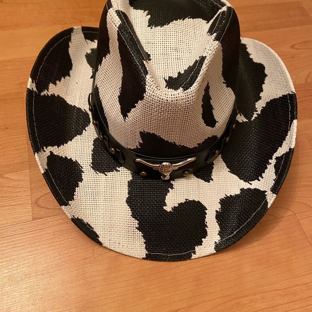 Windsor Black and White Cow Print Hat
